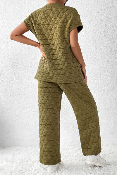 Short Sleeves Top & Pocketed Pants - Lounge Set (7500745179224)