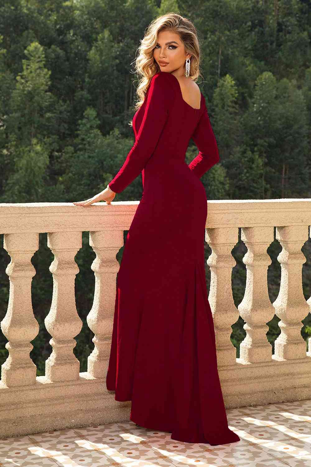 Square Neck Long Sleeves - Dress (7515522531416)