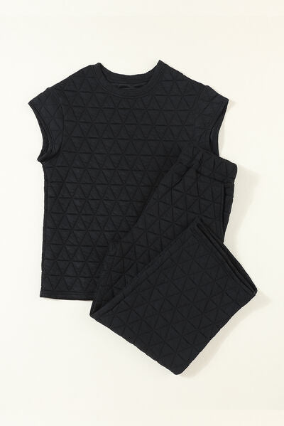 Short Sleeves Top & Pocketed Pants - Lounge Set (7500745179224)