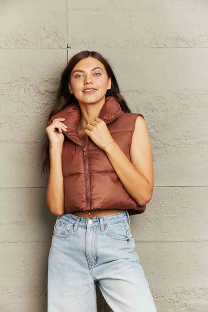 Gotta Have Drawstrings - Zip-Up Drawstring Puffer Vest (7484291907672)