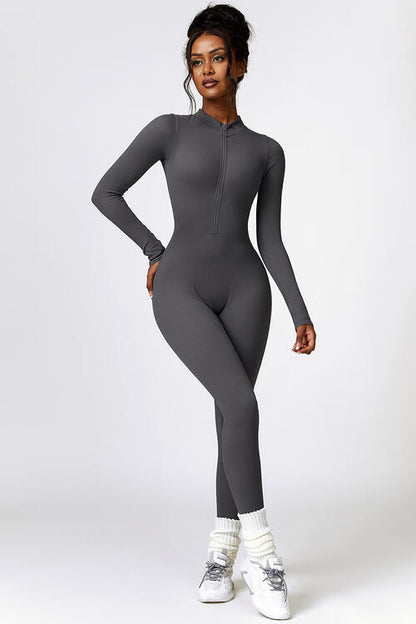 Jumpsuit Active - Half-Zip Long Sleeves Active Jumpsuit (7501002801240)