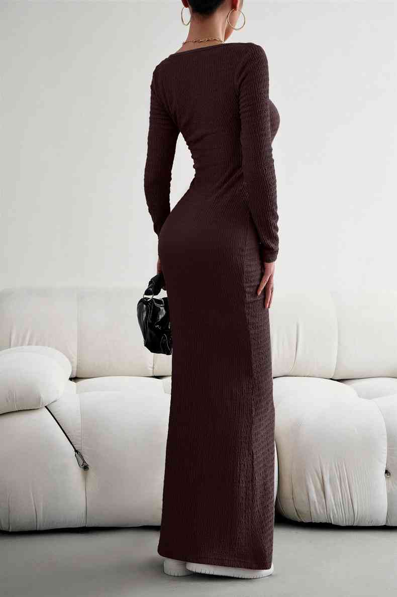 Maxi Bodycon Dress - Long Sleeves (7515555168344)