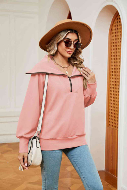 Collared - Half-Zip Collared Sweatshirt (7501332250712)