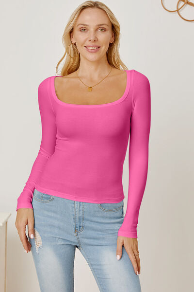Square Neck Long Sleeves T-Shirt