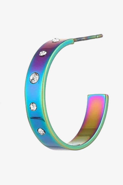 Multi-Color C-Hoop Earrings (7500198346840)
