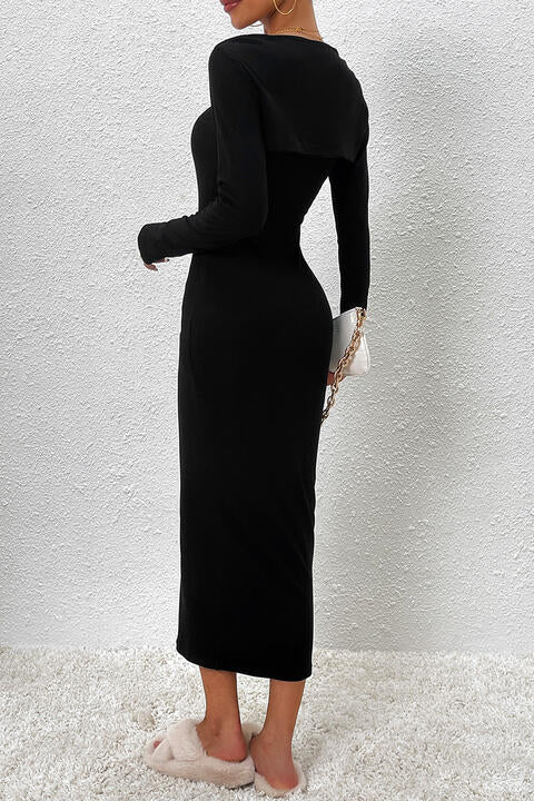 Spaghetti Strap Dress & Bolero Set - Bolero Set (7484243837016)