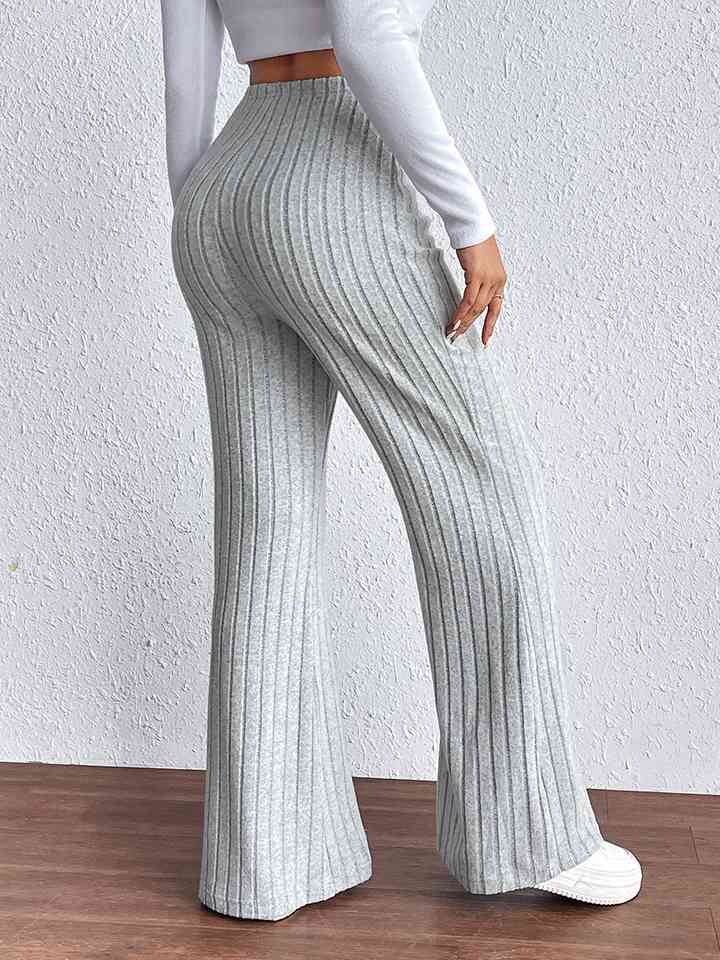 Ribbed Wide Leg Long Pants (7507814547544)