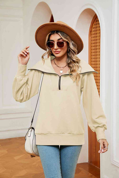 Collared - Half-Zip Collared Sweatshirt (7501332250712)