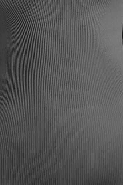 Ribbed Square Neck Long Sleeves Leotard