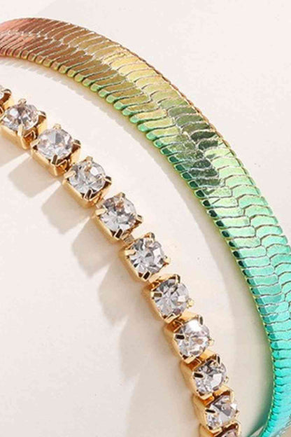 Herringbone - Gradient Chain Two-Piece Bracelet Set (7500203360344)
