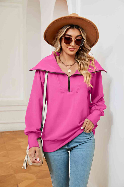 Collared - Half-Zip Collared Sweatshirt (7501332250712)