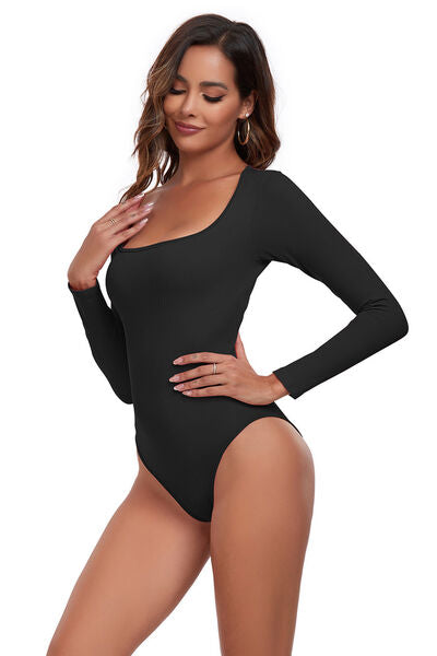 Active Bodysuit - Square Neck Long Sleeves (7501420462168)