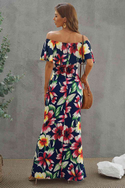Layers - Floral Layered Off-Shoulder Maxi Dress (7515562836056)
