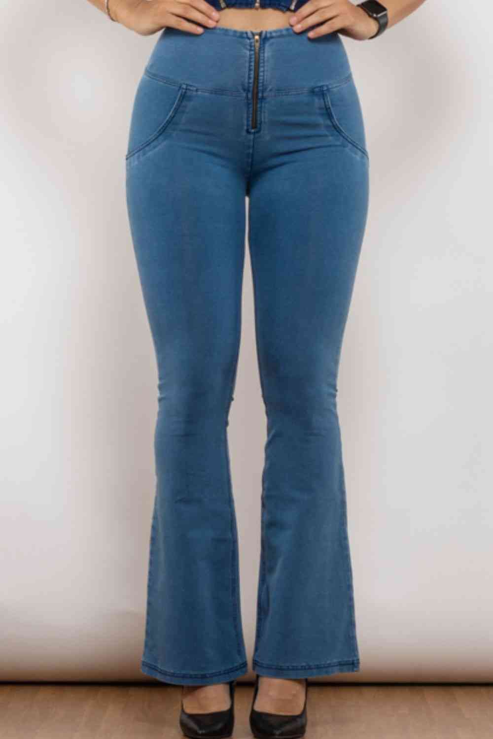 Apple/Mac Jeans - Zip Detail Flare Long Jeans (7486624366680)