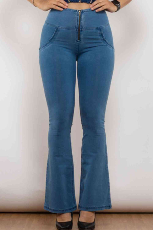 Apple/Mac Jeans - Zip Detail Flare Long Jeans (7486624366680)