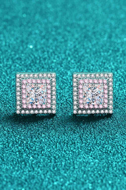 Moissanite Square Stud Earrings (7499324522584)