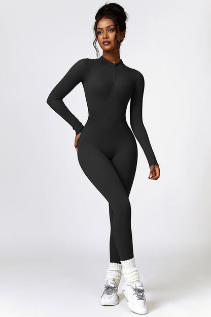 Jumpsuit Active - Half-Zip Long Sleeves Active Jumpsuit (7501002801240)