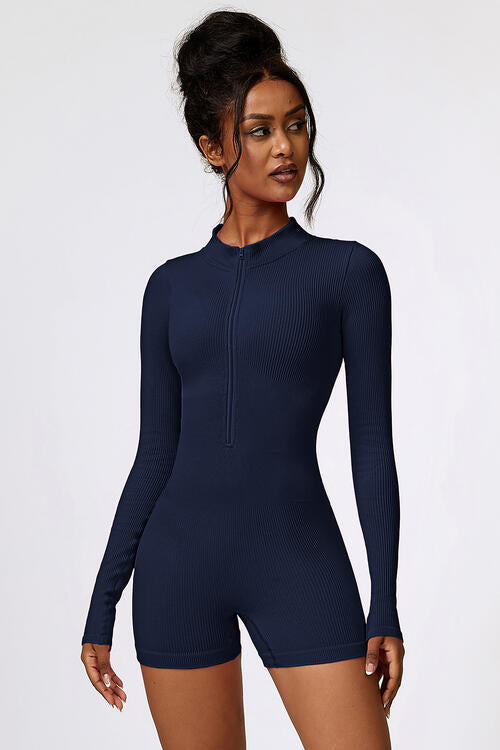 Romper Active - Half-Zip Long Sleeve Active Romper (7484684501080)
