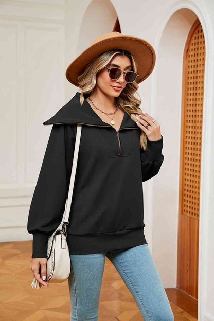 Collared - Half-Zip Collared Sweatshirt (7501332250712)