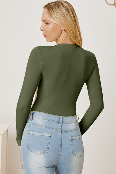 Long Sleeves Zip-Up Bodysuit