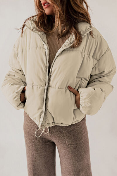 Long & Sleeves - Zip-Up Collared Neck Long Sleeves Coat (7484290531416)