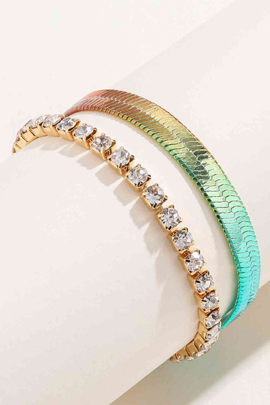 Herringbone - Gradient Chain Two-Piece Bracelet Set (7500203360344)