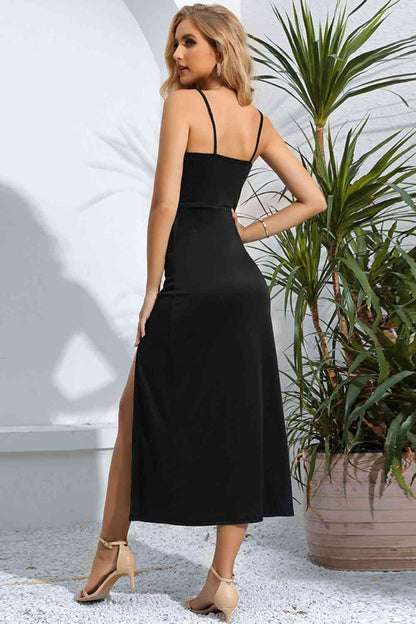 Side-Split Spaghetti Strap - Dress (7516370796632)