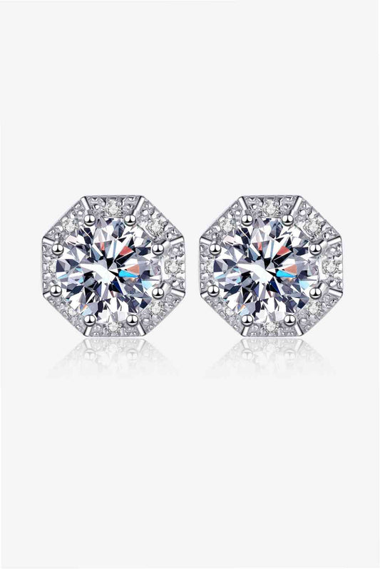 Silver Stud Earrings - 2 Carat Moissanite 925 Sterling (7499309449304)