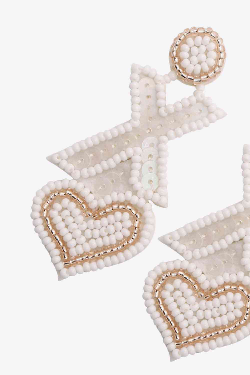 Random 2-Pair Heart & X-Shape Bead Dangle Earrings (7499324293208)
