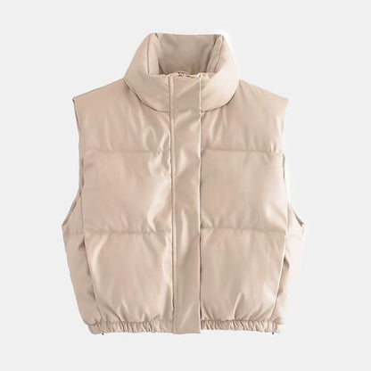 Gotta Have Drawstrings Puffer Vest - Zip-Up Drawstring Puffer Vest (7484290236504)