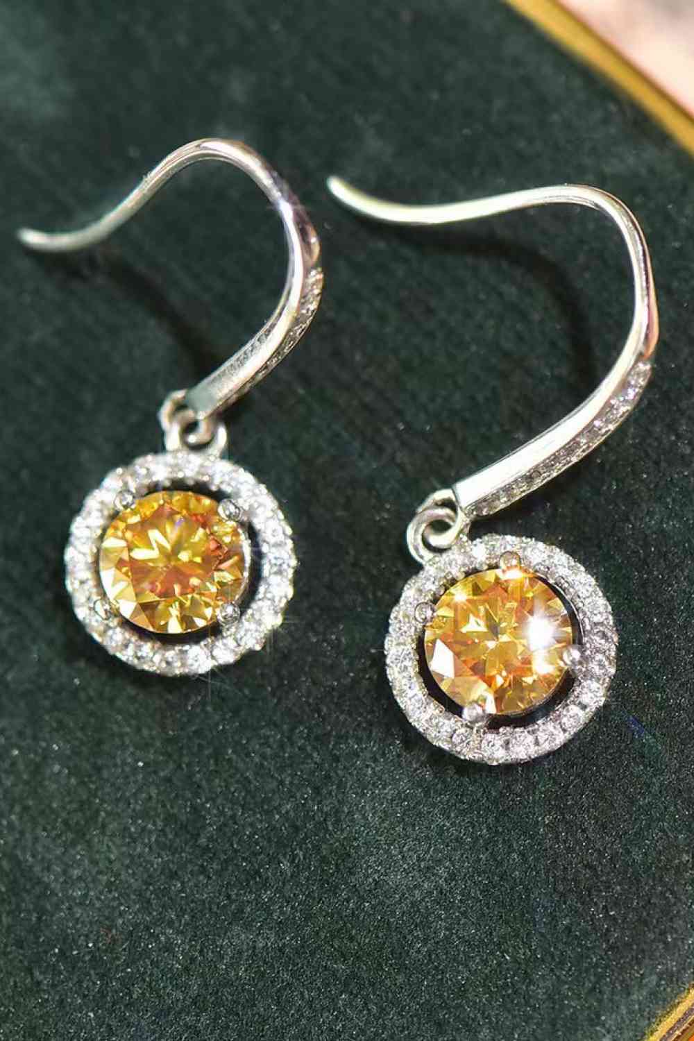 Platinum-Plated 2 Carat Moissanite Drop Earrings (7500198707288)