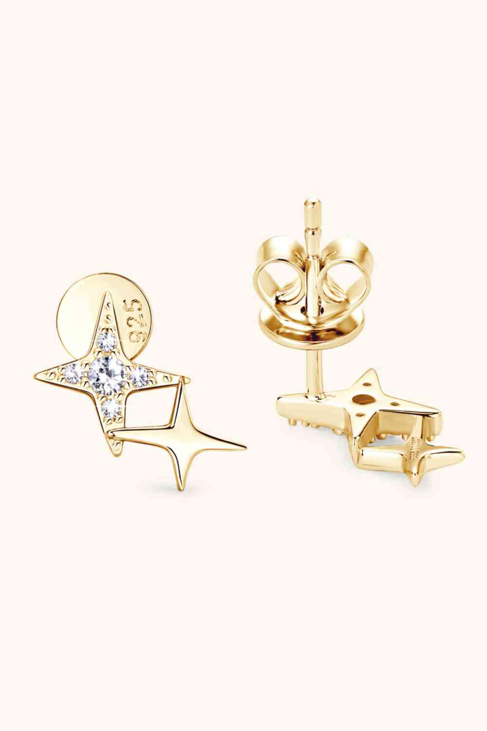 Moissanite 925 Sterling Silver Star Shape Earrings (7499307876440)