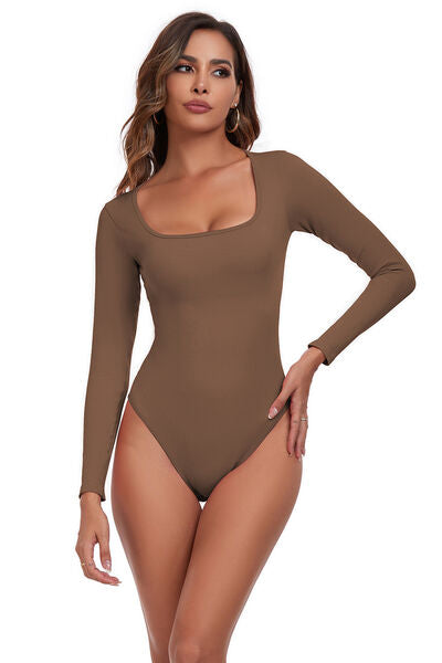 Active Bodysuit - Square Neck Long Sleeves (7501420462168)