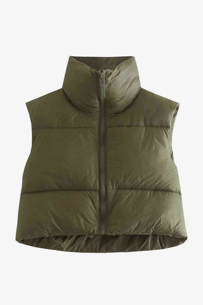 Gotta Have Drawstrings - Zip-Up Drawstring Puffer Vest (7484291907672)