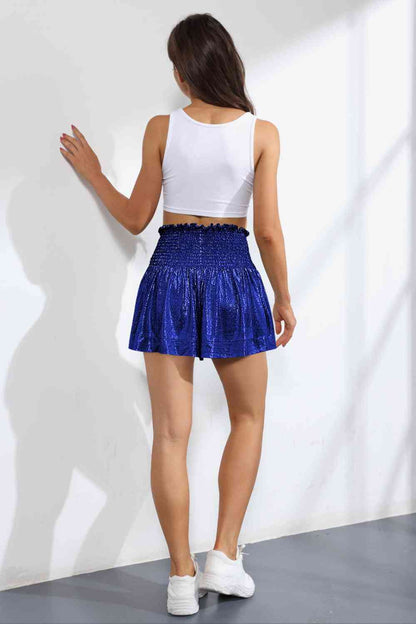 Glitter Smocked - High-Waist Shorts (7500855672920)