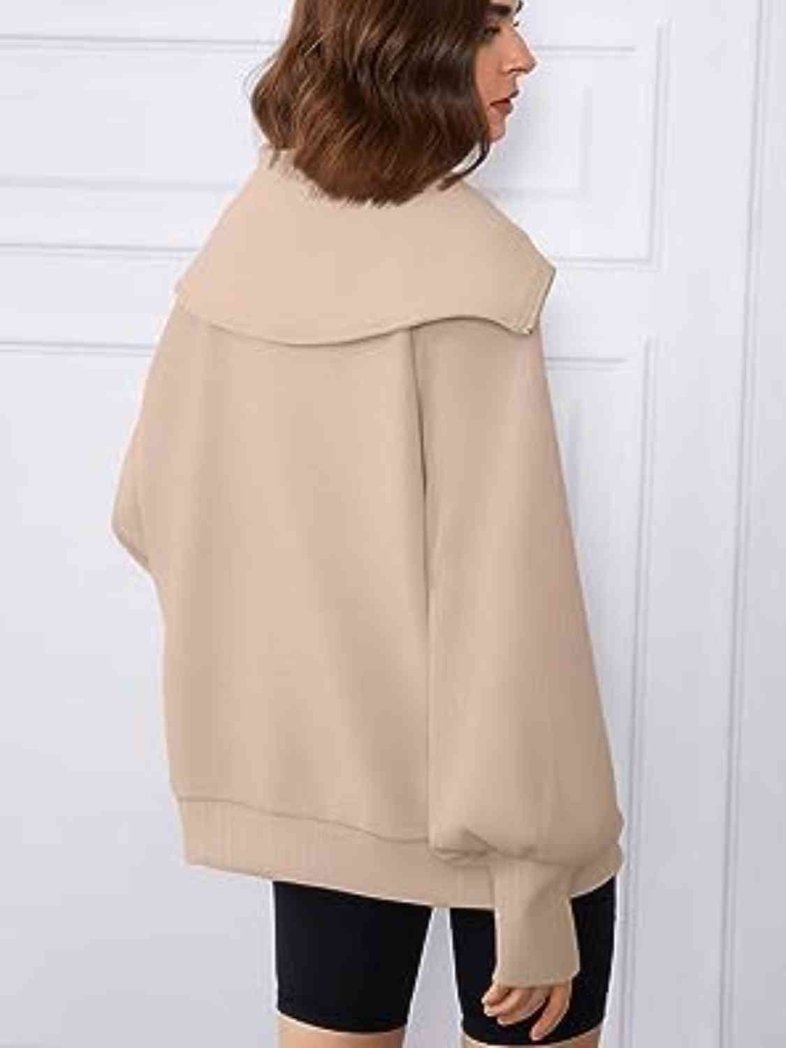 Oh My Lanta - Half-Zip Lantern Sleeves Top (7501315080280)
