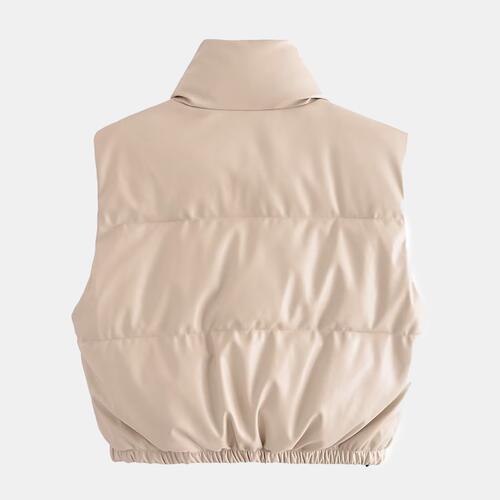 Gotta Have Drawstrings Puffer Vest - Zip-Up Drawstring Puffer Vest (7484290236504)