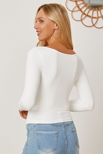 Plunge-V Long Sleeves T-Shirt