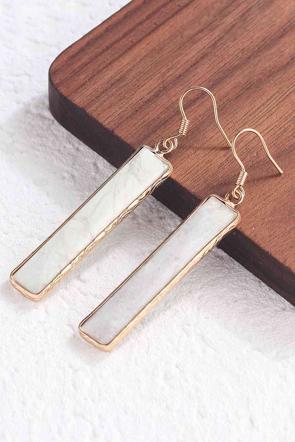 Natural Stone Drop Earrings (7499302928472)
