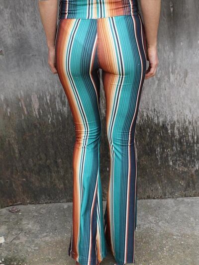 Stripes - High-Waist Striped Bootcut Pants (7505547001944)