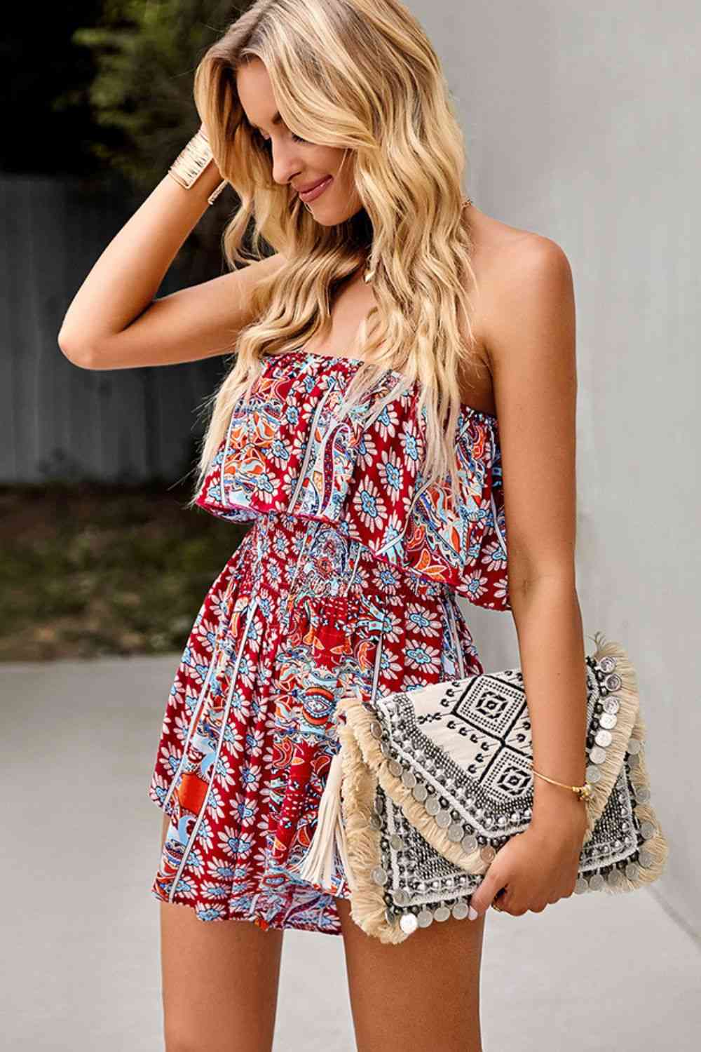 Smocked Waist - Strapless Romper (7484702785624)