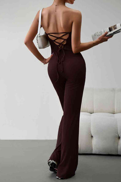 Strapless Lace-Up - Jumpsuit (7484692201560)