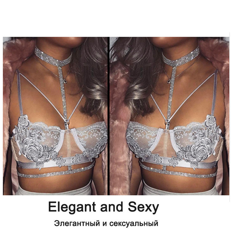 Chain Rhinestone - Chest Lace Necklace (7517781196888)