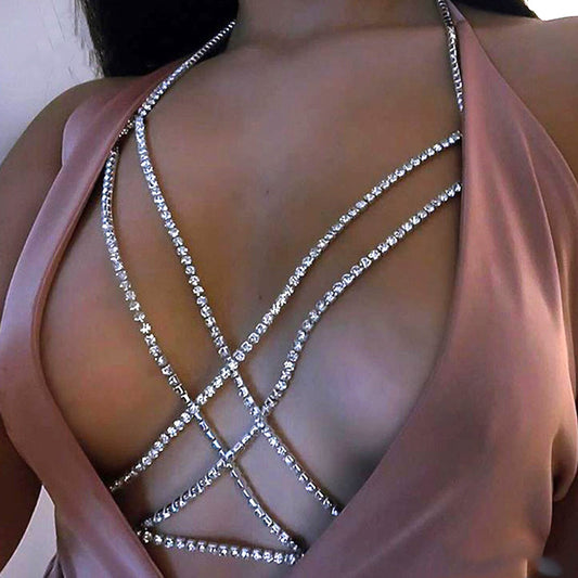 All Rhine - Criss-Cross Rhinestone Bohemian Body Chain Necklace (7517781360728)