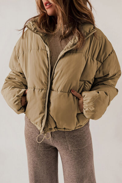 Long & Sleeves - Zip-Up Collared Neck Long Sleeves Coat (7484290531416)