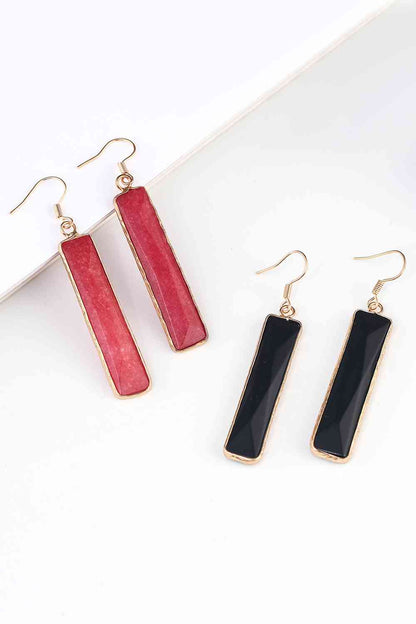 Natural Stone Drop Earrings (7499302928472)