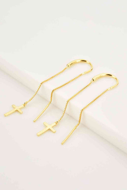 Cross Threaders - Sterling Silver Earrings (7499321344088)