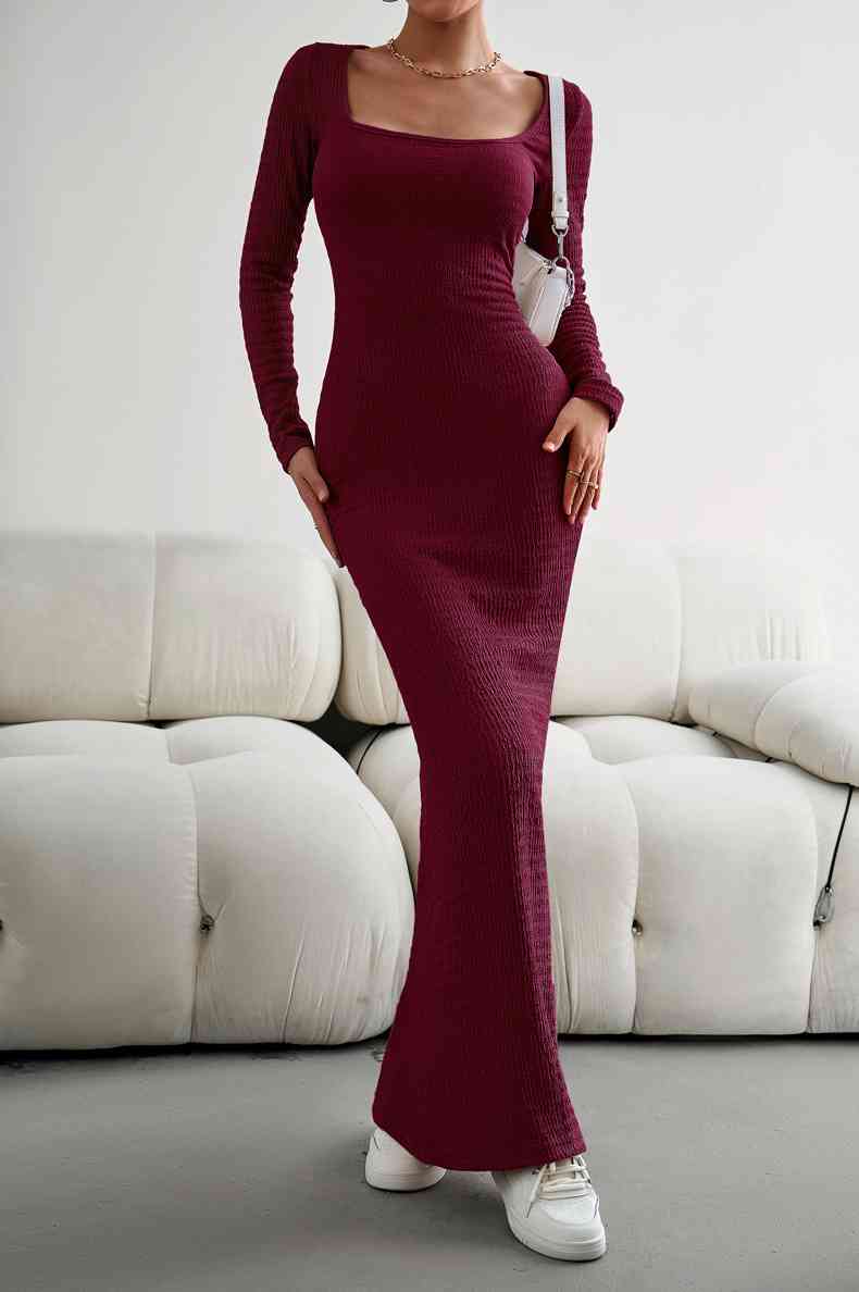 Maxi Bodycon Dress - Long Sleeves (7515555168344)