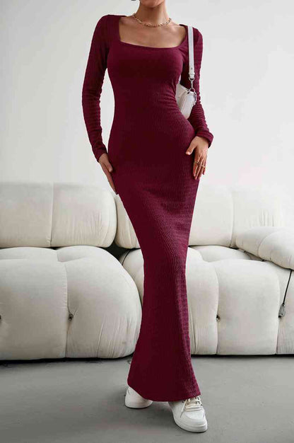 Maxi Bodycon Dress - Long Sleeves (7515555168344)
