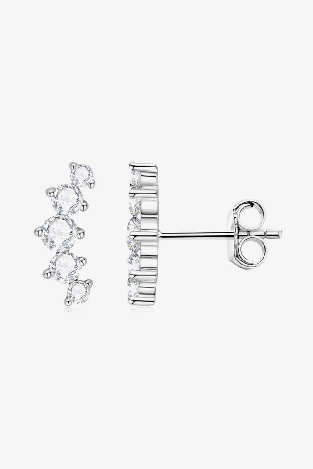 Moissanite Platinum-Plated Earrings (7500198215768)